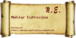 Mehler Eufrozina névjegykártya